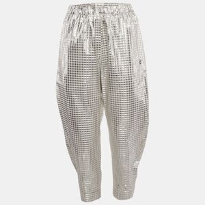Ottodame Silver Lurex And Cotton Blend Gingham Trousers S
